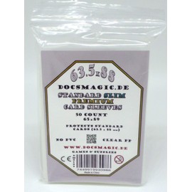 docsmagic.de 50 Premium Board Card Game Sleeves Clear - Slim Standard - 65 x 89