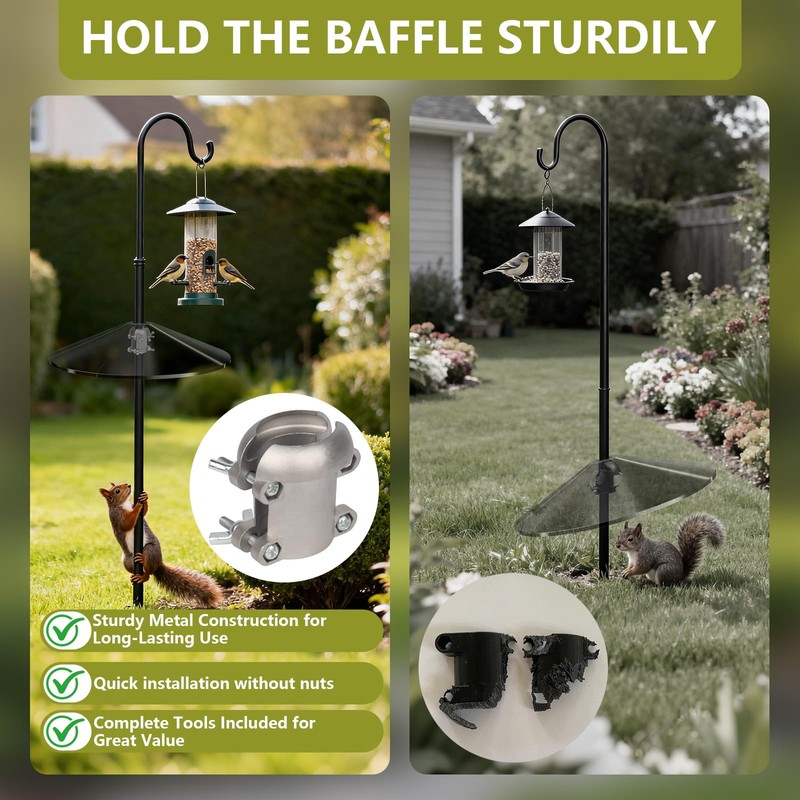 Stainless Steel Squirrel Baffle Bracket, Rustproof Chew-Proof Holder for Bird
