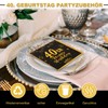 ZYNERY Pack of 60 40th Birthday Decorative Napkins, Black Gold