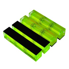 High precision mini bubble, double line small level bubble, three line flat ball, household level ruler can be turned 180 degrees (Magnetic, 80 * 17 * 15mm（4PCS))