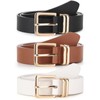 UnFader Pack 3 Women Belts for Jeans Pants, Fashion Gold