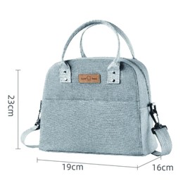 GATG Lunch Bag, Insulated Lunch Tote Lunch Pouch Thermal Lunch Organizer Leakproof Lunch Cooler Bag for Women Men Work School Picnic Travel (Blue, with Zip & Shoulder Strap)