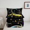 Feelyou Yellow Black Race Car Comforter Set Twin Size, Extreme