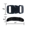 3/8 Inch Black Plastic Buckles - Curved Contoured Quick Side