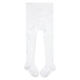 FALKE Kids Cable tights, 1 pair, UK size 6-12 months (EU 74-80), Off-White, cotton mix - Soft cotton mix, ideal for casual looks