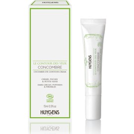 HUYGENS - Cucumber Eye Contour Cream - Organic Certified - 15ml - Clears & Elminates Dark Circles - 99% natural - Vegan - Made in France