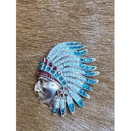 Unbranded INDIAN CHIEF ~ BROOCH/PENDANT