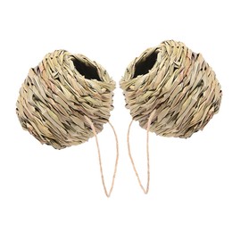 FUNOMOCYA 2pcs Birdcage Hummingbird Feeders for Outdoors Bird Cage Finch Bird Feeder Bird Water Feeder for Cage Bird Feeder House Woven Bird House Bird Breeding Nest Squirrel Feeder Straw