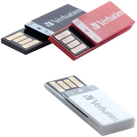 Verbatim 8GB Clip-It USB Flash Drive - 3pk - Black, White, Red (98674)