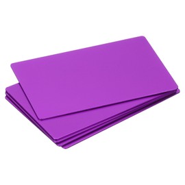 MECCANIXITY Metal Business Cards Laser Engraving Cards DIY Engraving Blank Cards Anodized Aluminium for House Office Customer DIY Gift Plate Cards 86x54x1mm,Pack of 5(Purple)
