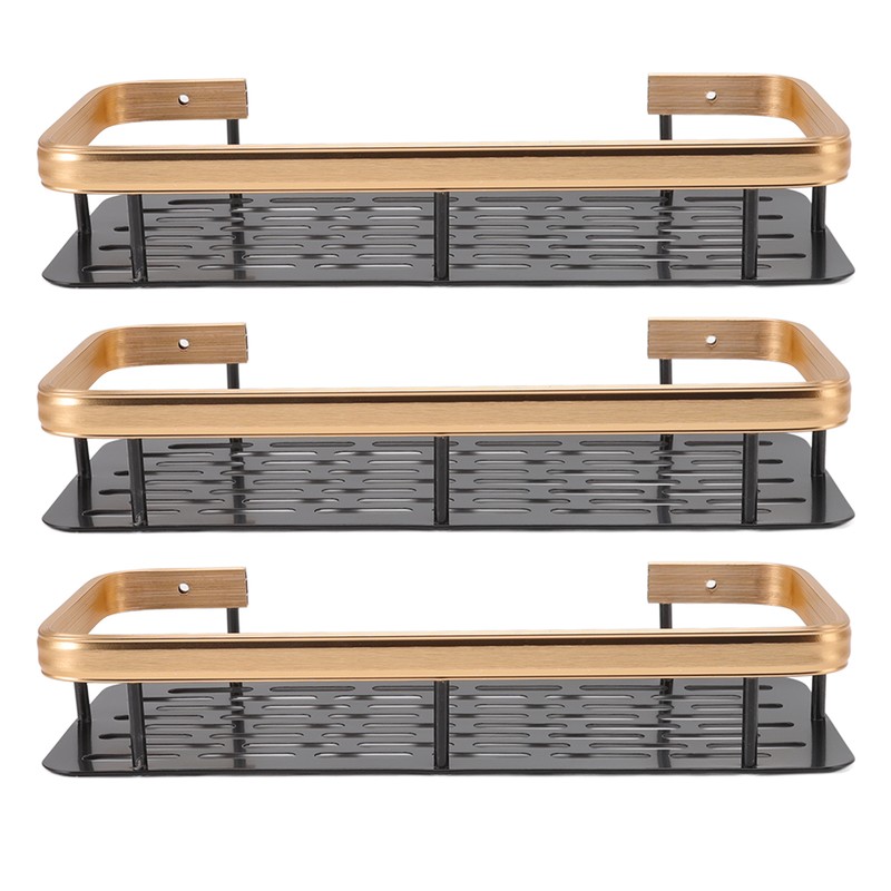 Shower Storage Rack 3 Layers Punch Free Rectangle Aluminum Shower