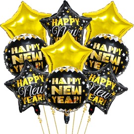 Happy New Years Balloons Set, Large Happy New Year Foil Balloons, New Year Decorations 2025, New Years Eve Party Supplies 2025 Happy New Years Decorations