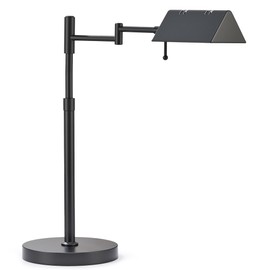 VONLUCE LED Desk Lamp, Adjustable Industrial Style Metal Table Lamp, Dimmable Reading Lamp for Living Room Bedroom Office, Black