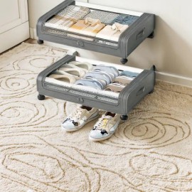 Caja De Almacenamiento Para Zapatos Debajo De Cama Bolsa 2pc