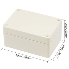 Zulkit Junction Box ABS Plastic Dustproof Waterproof IP65 Universal Electrical Boxes Project Enclosure Gray 3.9 x 2.7 x 2 inch (100 x 68 x 50 mm)