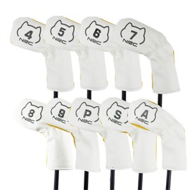 HELLO NRC Golf Headcovers for Putter Black Four-leaf clover golf club semi-round putter sleeve PU Leather Embroidered green lucky four-leaf clover design Support for custom Unisex