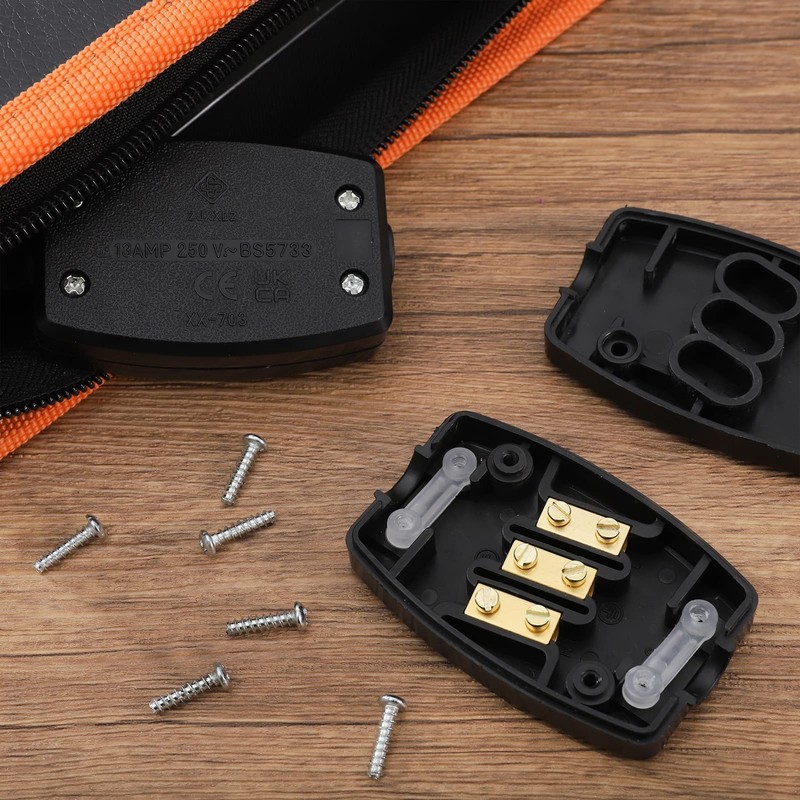 Cerolopy 2Pcs 3 Terminal Electrical Cable Junction Box 13amp 250v