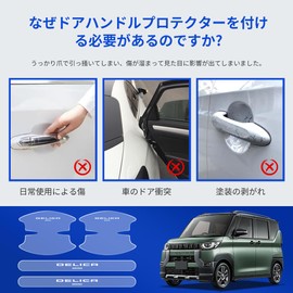 LUTU Door Handle Protector Parts for Delica Mini Release May 2023 Model B34A, B35A, B37A, B38A, Scratch-Resistant, Anti-Slip, Good Texture, Paint Protection, Easy Installation, Thick, Water Prevention