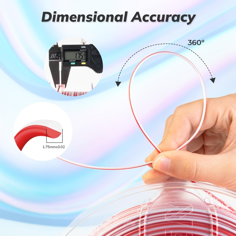 AMOLEN Silk PLA 3D Printer Filament Bundle, Shiny Multicolor Rainbow