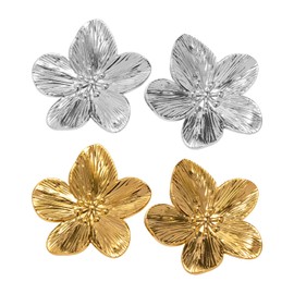 2 Pairs Of Flower Stud Earrings, Gold Statement Earrings For Women, Gold Stud Earrings, Floral Stud Earrings, Vintage Stud Earrings