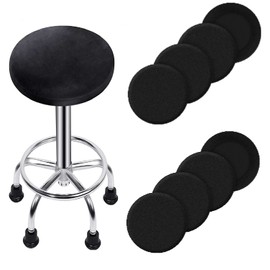 Fundas de asiento redondas para taburete de bar, paquete de 8 fundas de cojín lavables para silla de bar de 12-14, 14-17 pulgadas, uso en el hogar, bar, hotel (12-14 pulgadas)