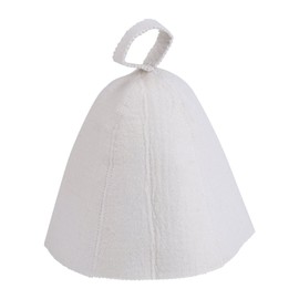 Garosa White Wool Sauna Felt Hat Head Protection Cap Portable Breathable Bath Cap Cute Comfortable Sauna Accessories for Bathing or Steaming