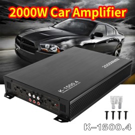 YaeCCC 2000W 4-Channel Car Stereo Amplifier 2 Ohms Class A/B Subwoofer Amplifier
