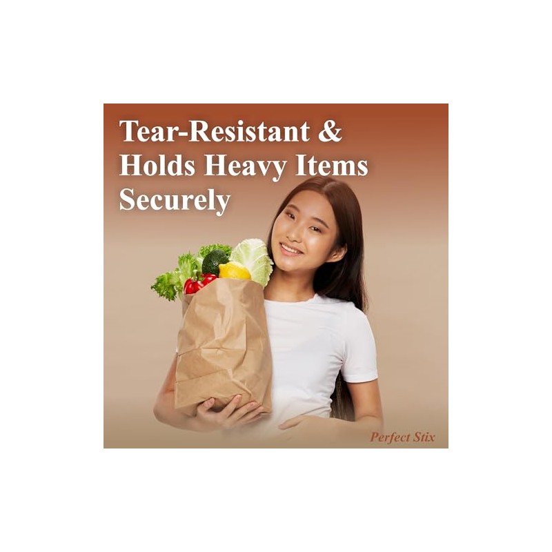 Perfect Stix 57 Lb Kraft Brown Paper Bags- Pack of