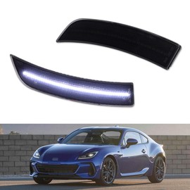 KENRTIR Front Bumper Side Marker Light for 2022 2023 2024 Toyota GR86 Subaru BRZ Smoked Lens White LED Lamp OEM# 84411CC010 SU00309625