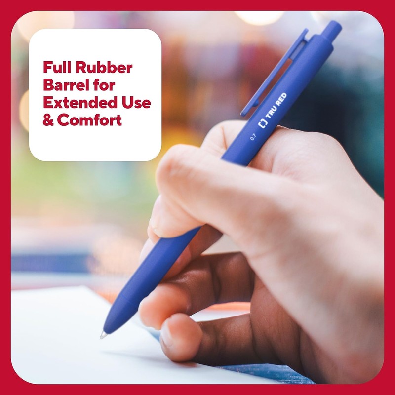 TRU RED Retractable Gel Pens - Quick Dry, Smudge-Free Writing,