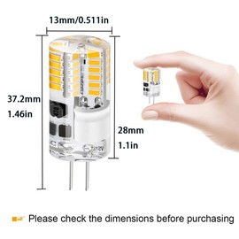 G4 LED Bulb 3W Equivalent to 20W T3 JC Type Bi-Pin G4 Base Halogen Bulb, No Flicker AC/DC 12V Warm White 2700K-3000K G4 LED Light Bulb for Landscape, RV, Home Lighting (10 Pack)