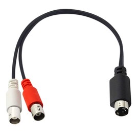 MTUERANC S-Video 4 PIN to BNC Splitter Cable, Mini DIN 4 Pin S-Video Male to Dual BNC Female Y Splitter Connectors (25cm/10 inch)