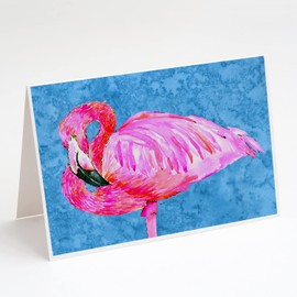 Caroline's Treasures 8686GCA7P Flamingo Greeting Cards and Envelopes Pack of 8 Blank Cards with Envelopes Whimsical A7 Size 5x7 Blank Note Cards
