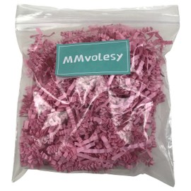 MMvolesy Light Pink Solid Colored Crinkle Paper Filler for Gift Wrap and Basket Filler for Gift Box Filling Cut Paper Shred Filler 1LB