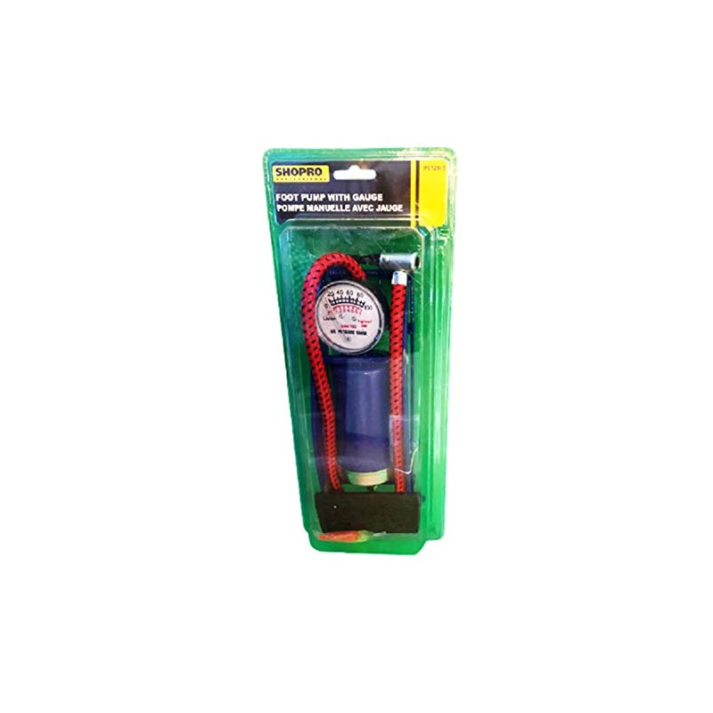 Foot Pump with Gauge - Good for Schrader, Presta and