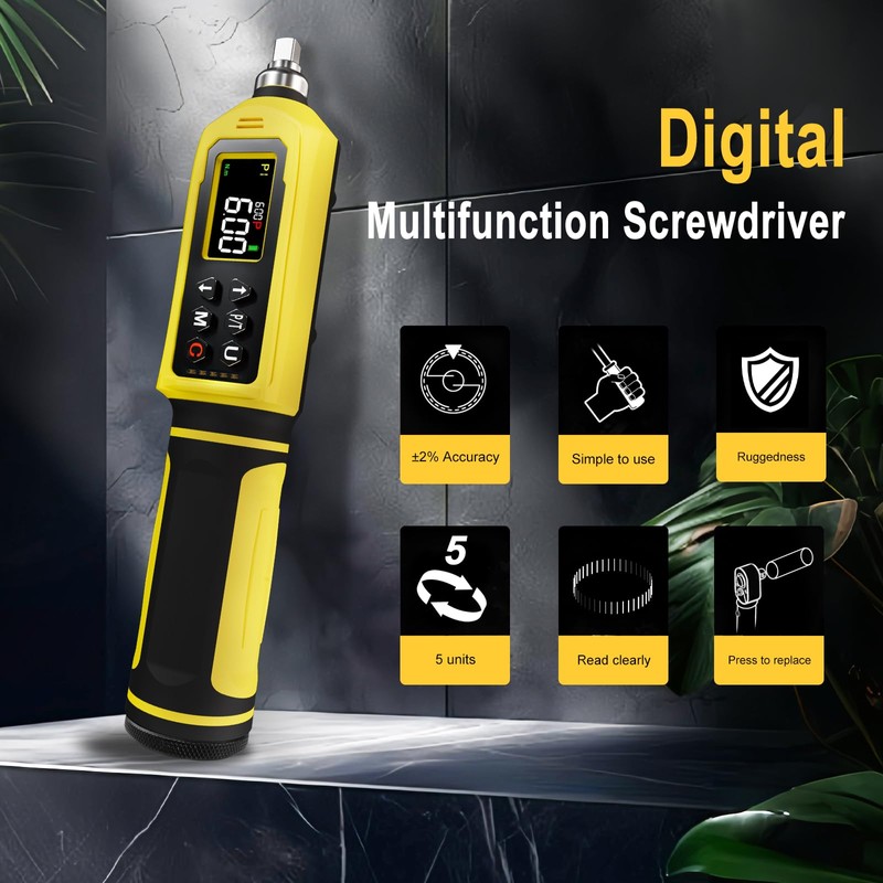 ATsafepro Digital Torque Screwdriver Set, 0.8-53.1 in-lbs/0.09-6 Nm, 45 PCS