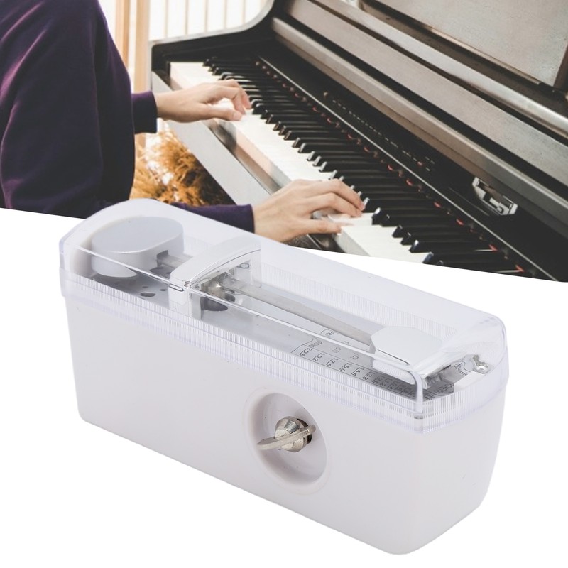 Mini Mechanical Metronome Portable 11x5x3cm White Musical Instrument Accessories for