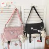 Bolso De Hombro Para Mujer/bolso Escolar/bolso De Lona/versión Coreana/gran Capacidad/rojo,