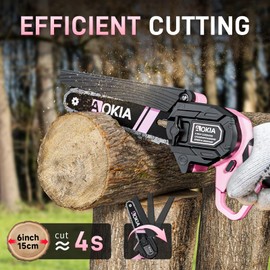 AOKIA Electric Mini Chainsaw Cordless, Small Hand held 20V Power 2 Battery With Charger 6 Inch Saw Powered Operated Household and Garden Cut Tree Trimming Wood Gifts for Father Husband Men&Mother