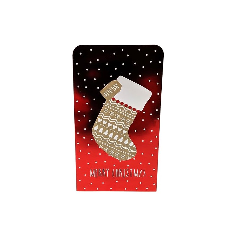 Christmas Kraft Stocking Money Wallet with Envelope, Card