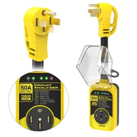 Yomile RV Surge Protector, 50 Amp 12800 Joules RV Circuit Analyzer Full Protection, IP67 Waterproof RV Adapter Plug for Camper