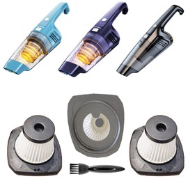 Paquete de 3 filtros Hepa de repuesto compatibles con la aspiradora de coche TROIZO VC005, filtros de aspiradora de mano funcionan con TROIZO Vac, filtros Hepa lavables para instalar en la aspiradora