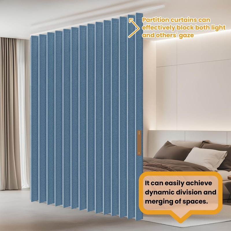 JILRON Accordion Partition Curtain with Ceiling Track - Space-Saving Room