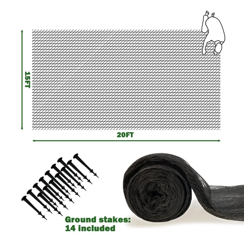 POYEE 15x20ft Pond Netting for Leaves Leaf Net Cover Pond