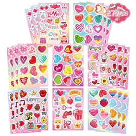 Heart Stickers(279pcs),Heart Stickers for Kids,Valentines Stickers,Valentine's Day Stickers for Kids,Adult