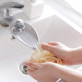 DFsucces Faucet Assistant, Water Guide, Hand Washing Support, Faucet Extension, For Kids, Convenient, Bathroom, Design, Parts, Cute, Convenient Item, Set of 1 (Gray)