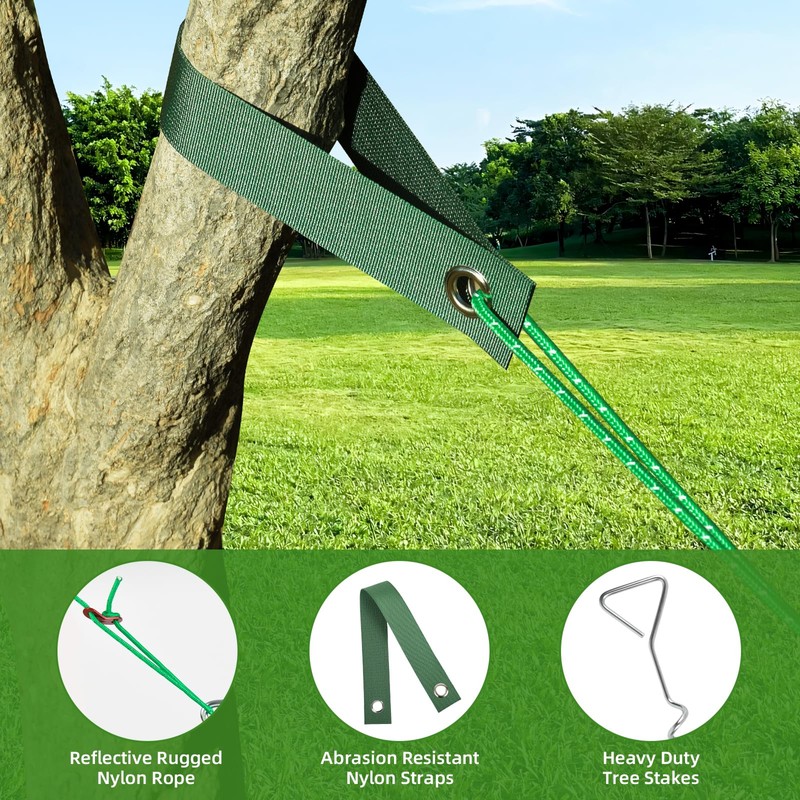 6PCS Tree Stake Kit, Heavy Duty Tree Support for Leaning