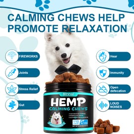 Calming Chews for Dogs,Quiet Moments Dog Calming Treats,Help Promote Relaxation,Dogs Anxiety Stress Relief-Barking,Separation,Thunder,Travel Issues (Salmon, 110counts)