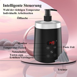 Massage Oil Warmer with Two Oil Bottle Dispensers, Lotion Bottle Warmer Dispenser Heater, (Black)