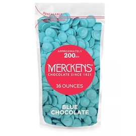KIDU Merckens Blue Chocolate Melting Wafers 16 Ounces Bulk Perfect For Dipping, Deserts, Baking And More - 1 Pound
